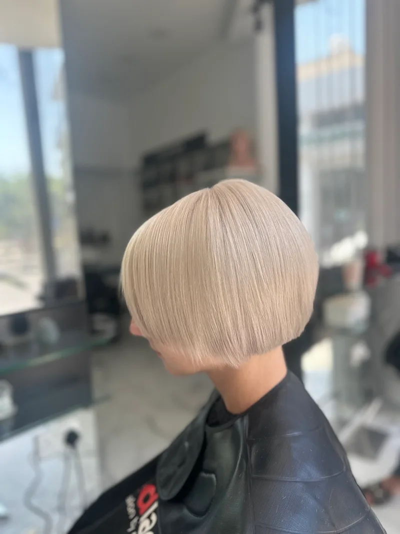 Platinum blonde bob